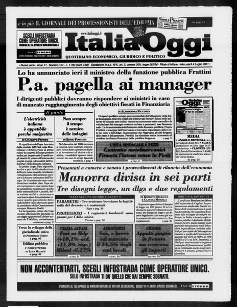 Italia oggi : quotidiano di economia finanza e politica